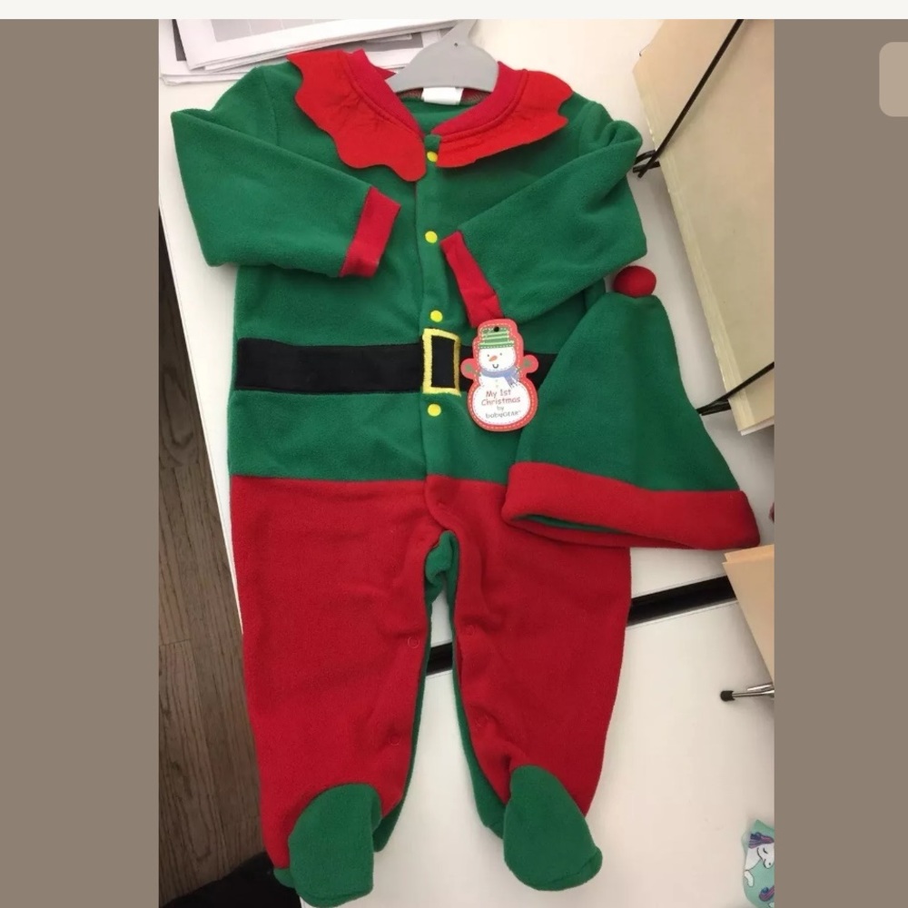 NWT BABY’S 1ST CHRISTMAS ELF 2PC 0-3M, 3-6M, 6-9M